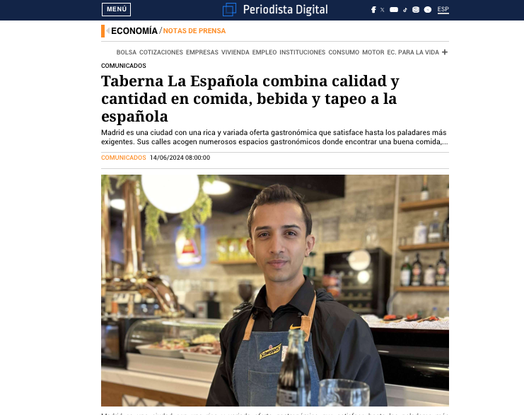 Clipping junio Taberna La Espanola Periodista Digital